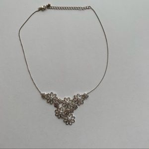 Floral Silver Colored Necklace